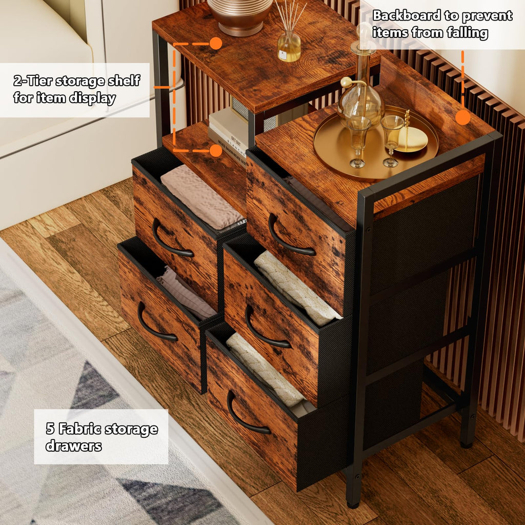 Rustic Brown 5 Drawer Dresser D833617