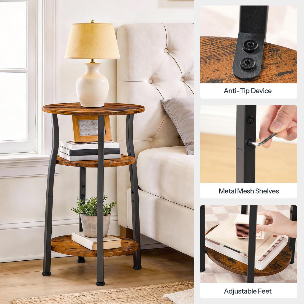 Small Round 3-Tier Storage Side Table Z83053