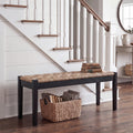 46-Inch Acacia Wood Entryway Bench with Woven Seagrass Seat F2163