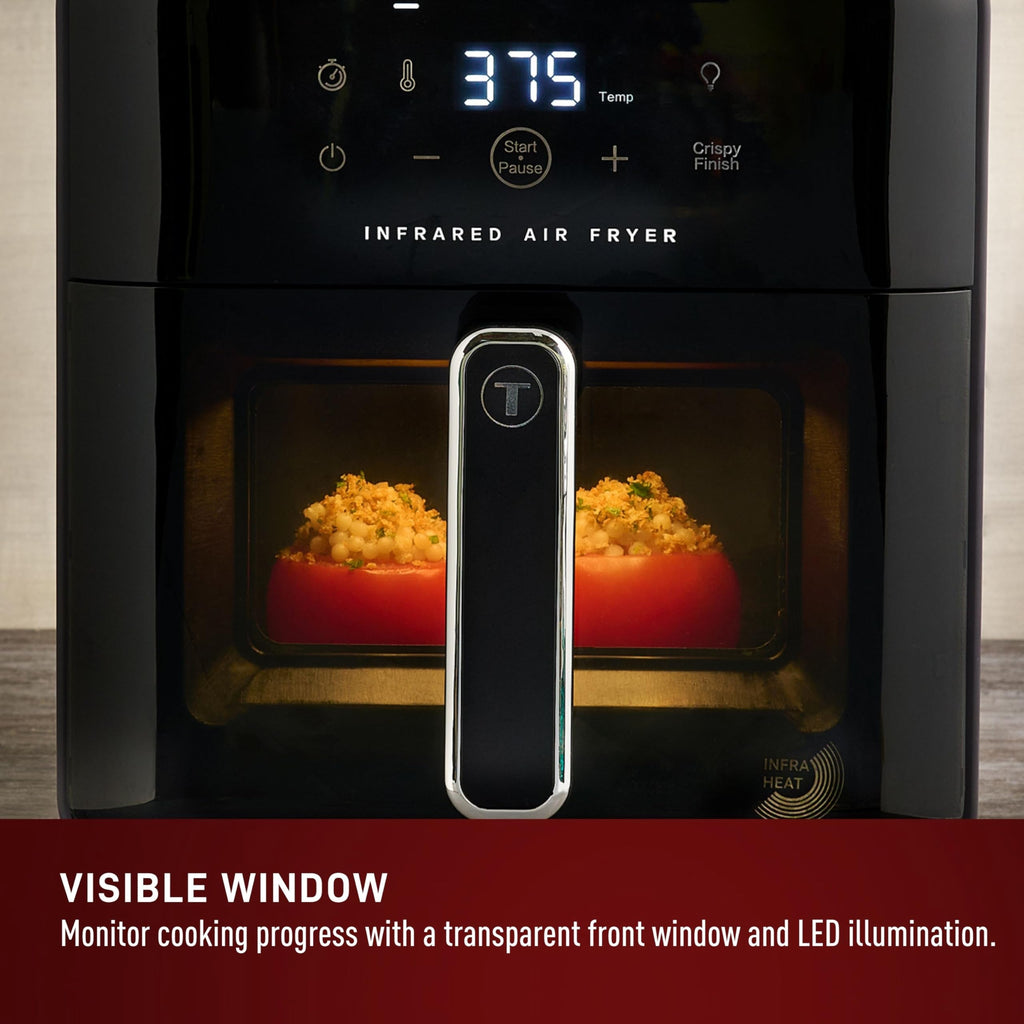 Infrared Air Fryer Toaster Oven Combo, 6 Qt Digital Touch Screen, 1550W, Black W553