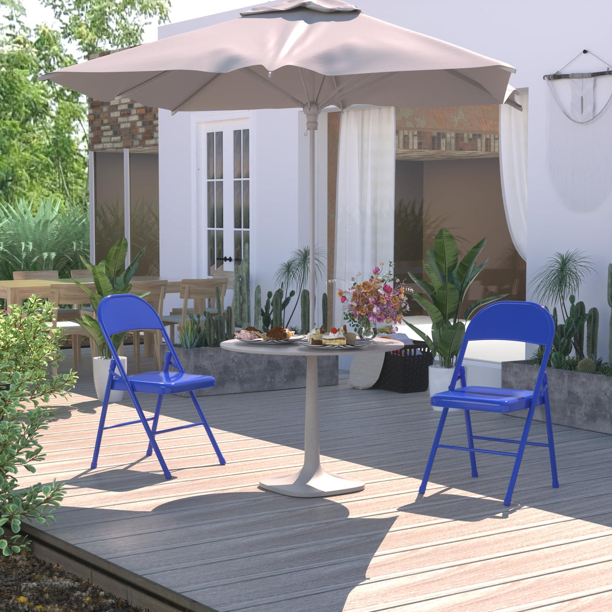 Metal Folding Chairs 4 Pack A39398