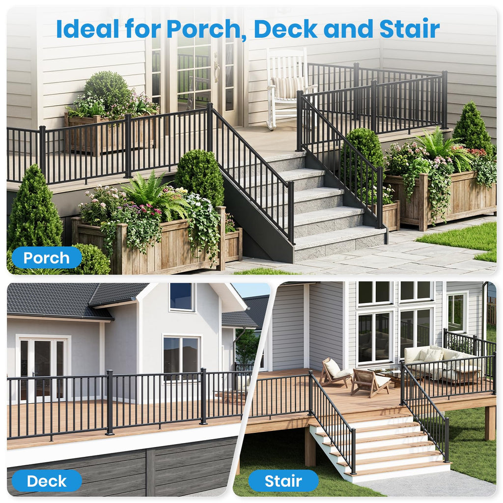 Black Aluminum Deck Railing Kit A158
