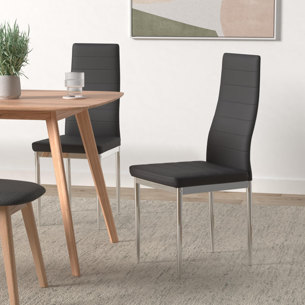 Set of 2 Black Modern Chairs Q47202