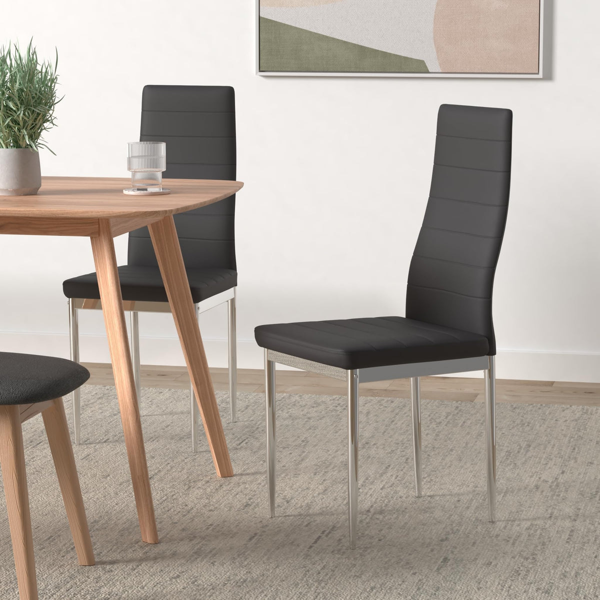 Set of 2 Black Modern Chairs Q47202