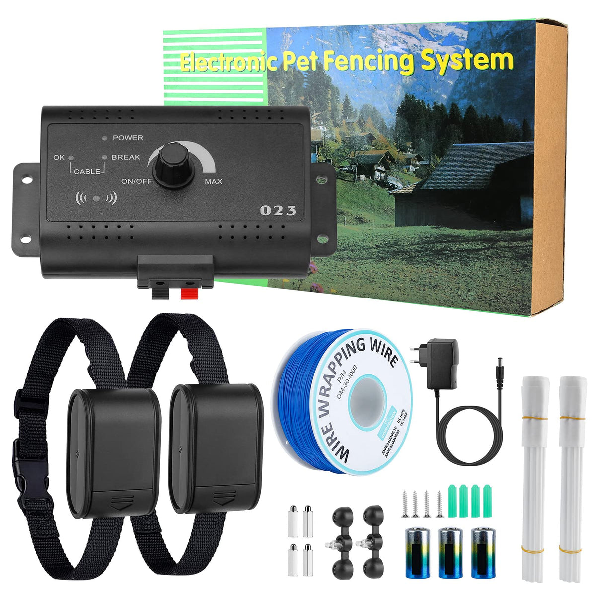 Wireless Dog Fence System with Waterproof Shock Collar H847959