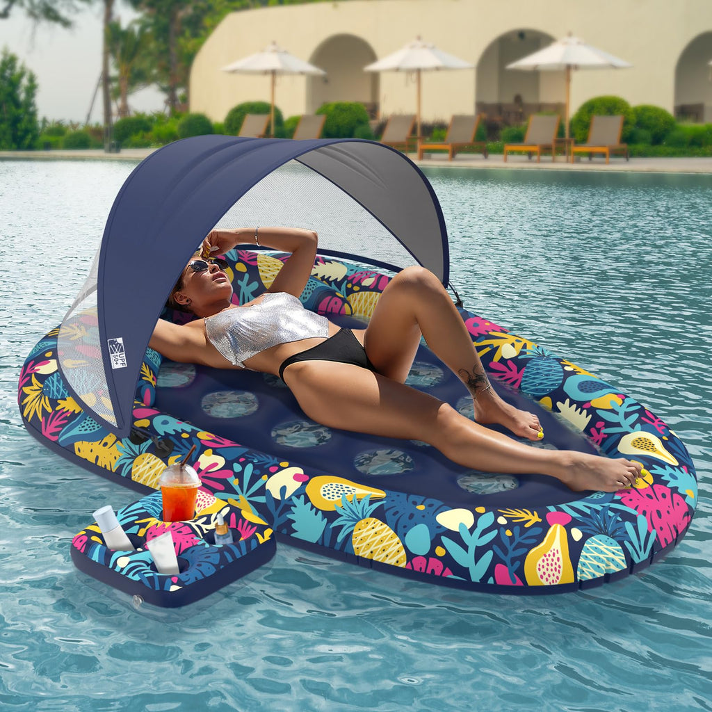 Inflatable Pool Float with Canopy Cup Holder H5639