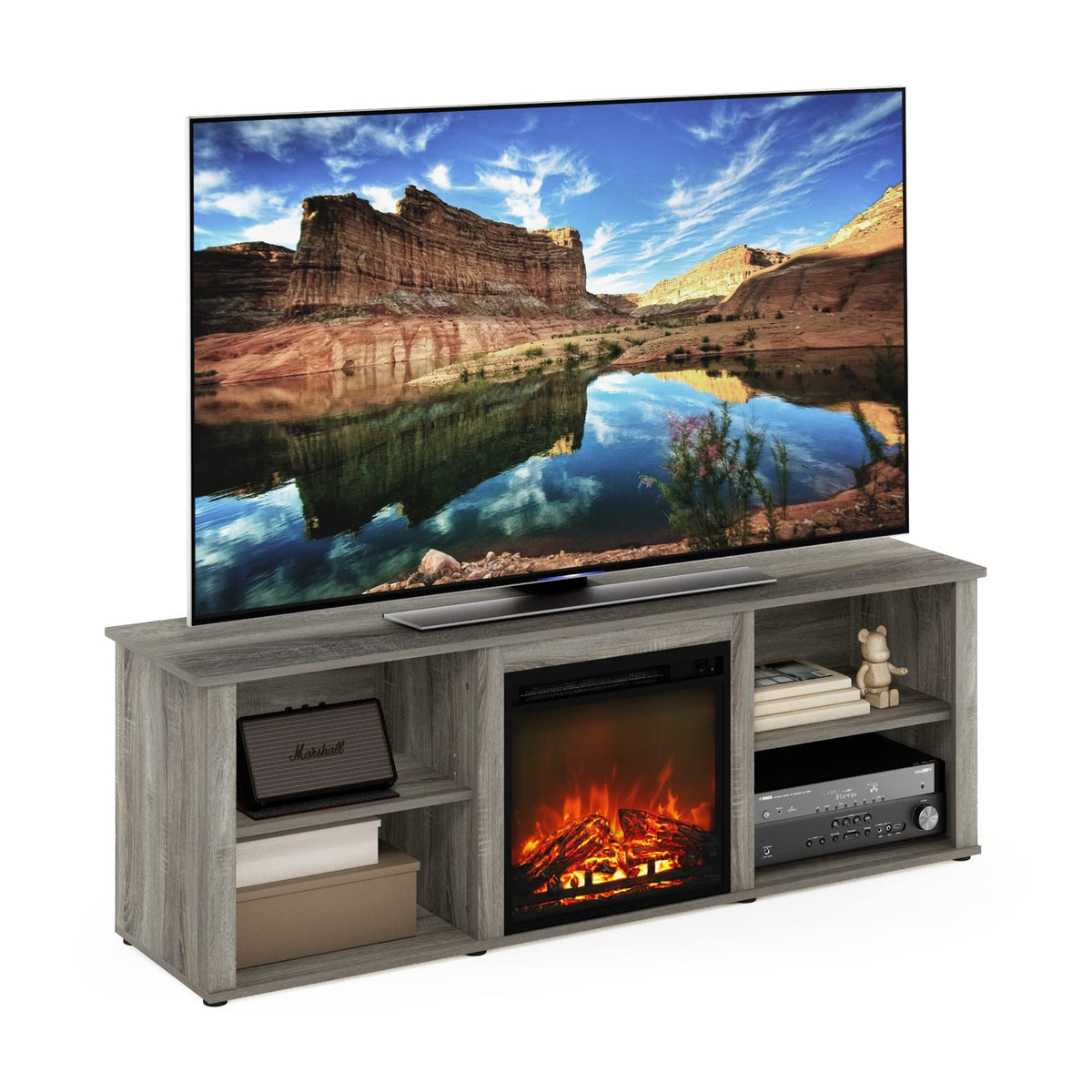 3-Tier Fireplace TV Stand for 70 Inch TV X115