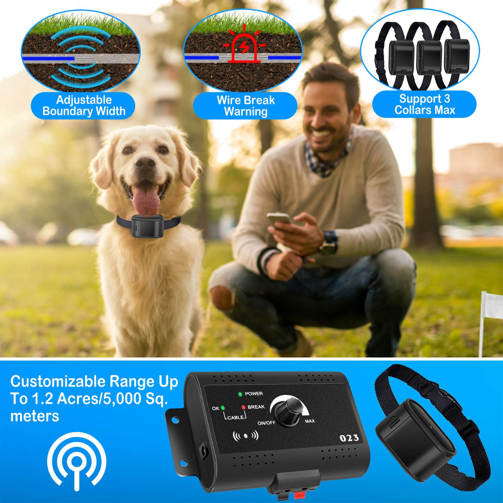 Wireless Dog Fence System with Waterproof Shock Collar H847959