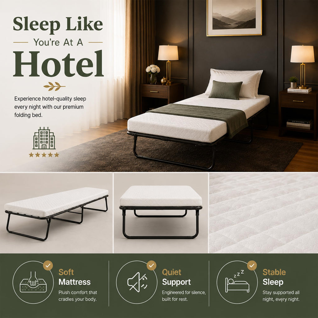 14” Folding Bed with 3-Inch Memory Foam Mattress S849411