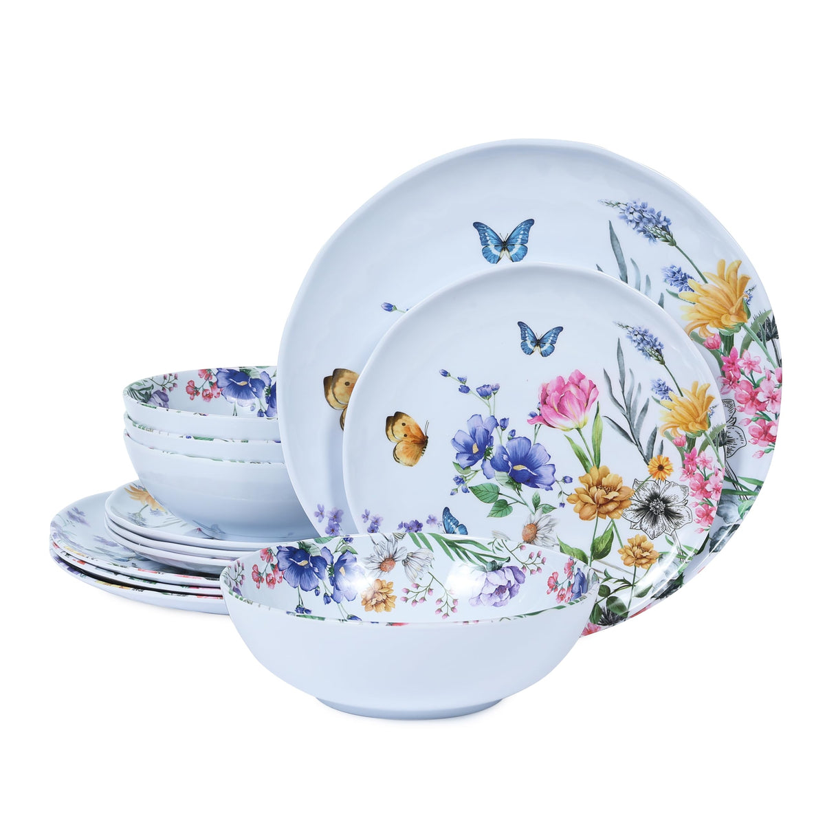 12-Piece Melamine Dinnerware Set Y17139