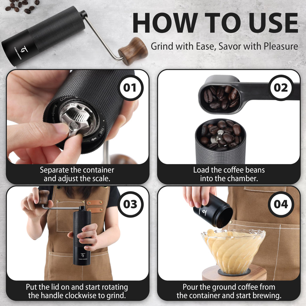Manual Coffee Grinder with Stainless Steel Conical Burr V81362
