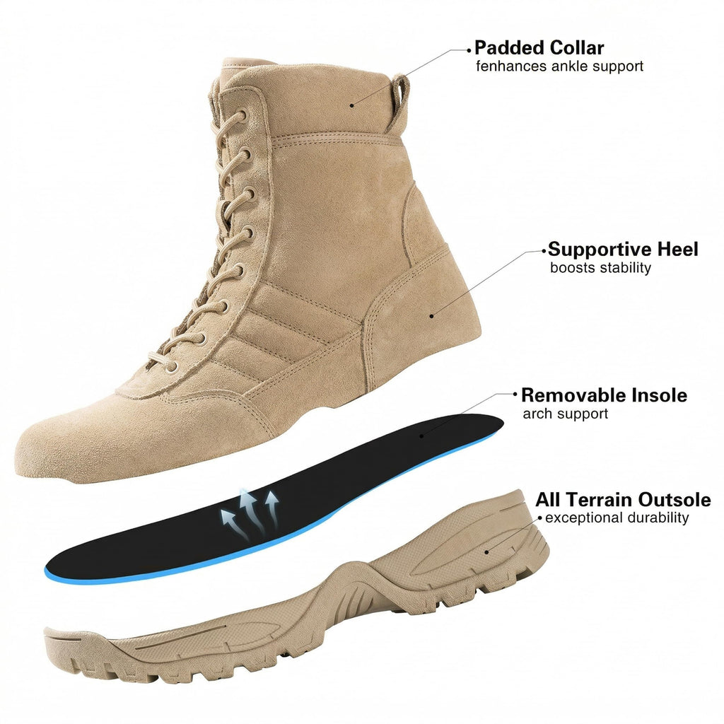 Men's Side Zipper Tactical Work Boots G6368