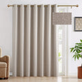 100% Blackout Linen Sliding Glass Door Curtains D5709
