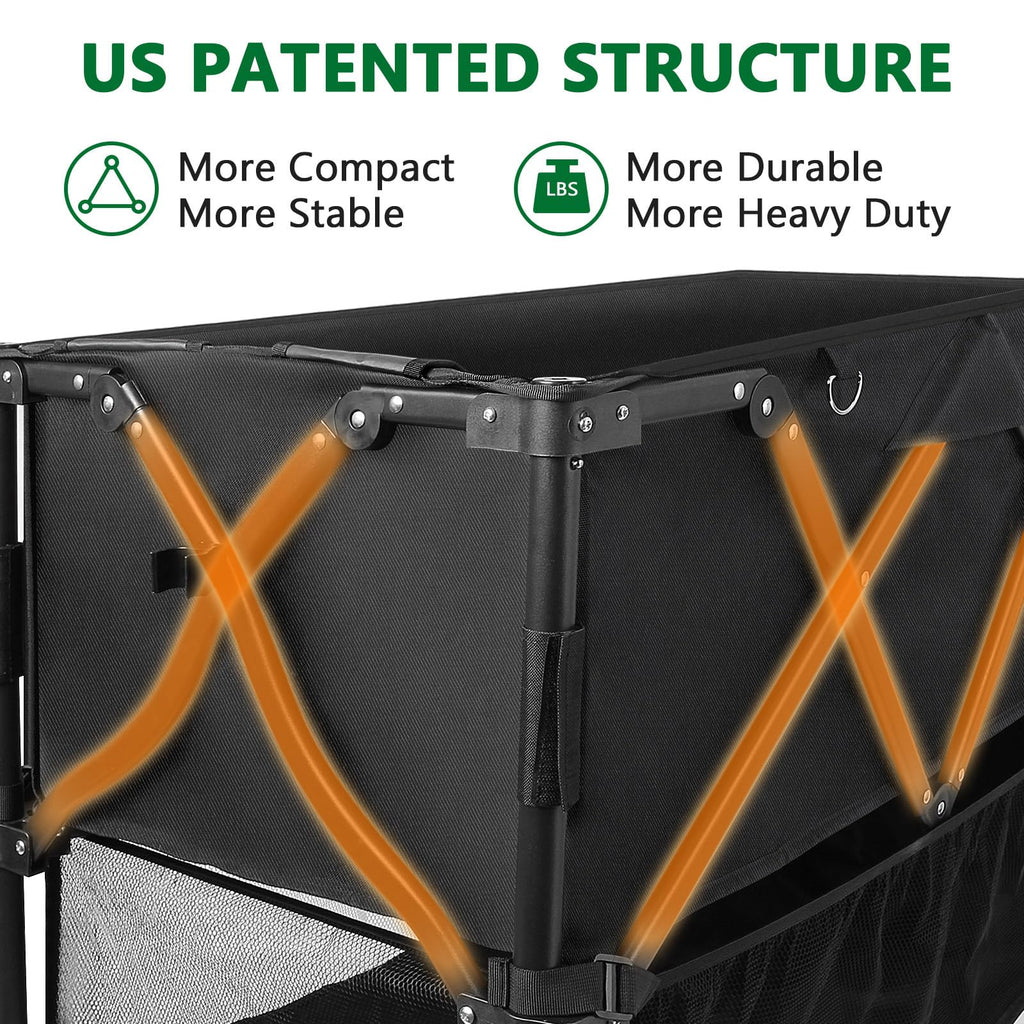600lb Capacity 400L Collapsible Wagon Y336
