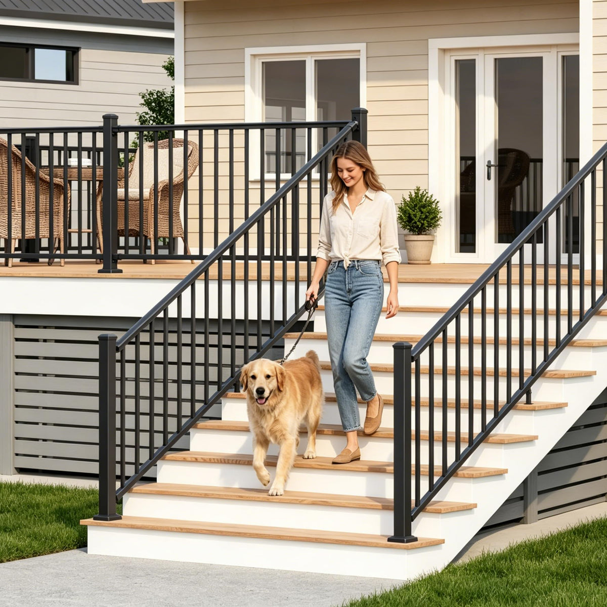 Black Aluminum Deck Railing Kit A158
