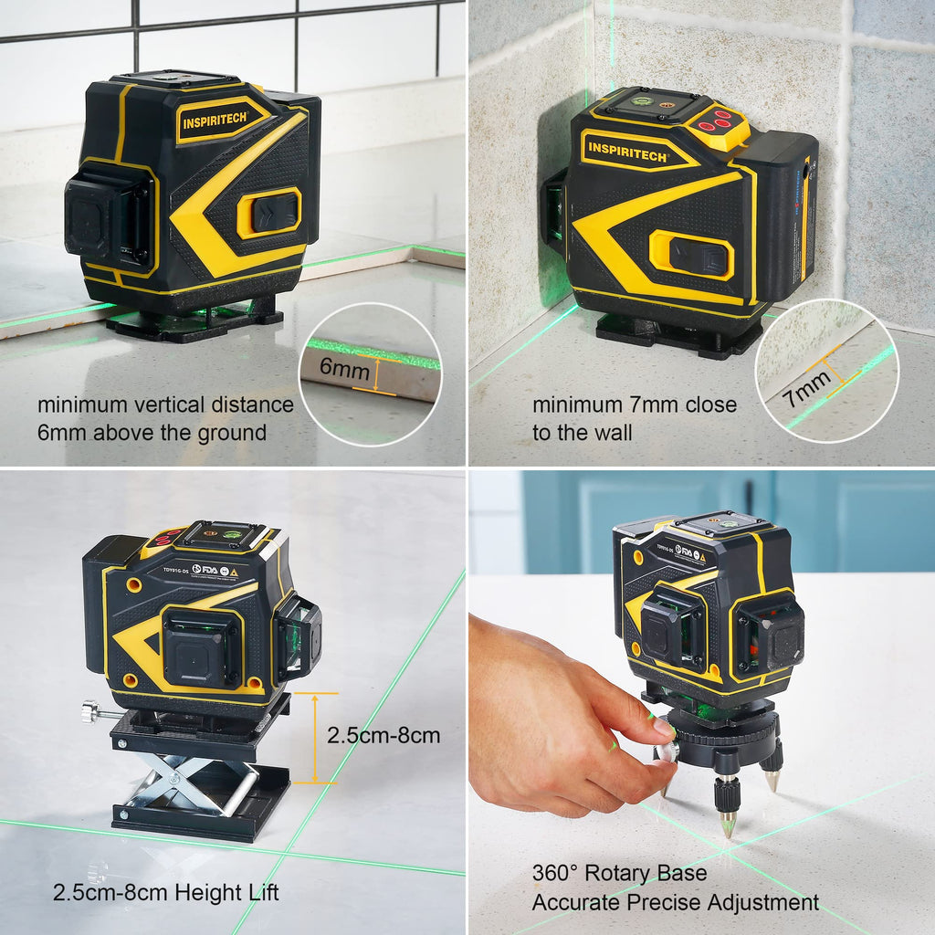 Self Leveling 3x360 Green Beam Laser Level W7538