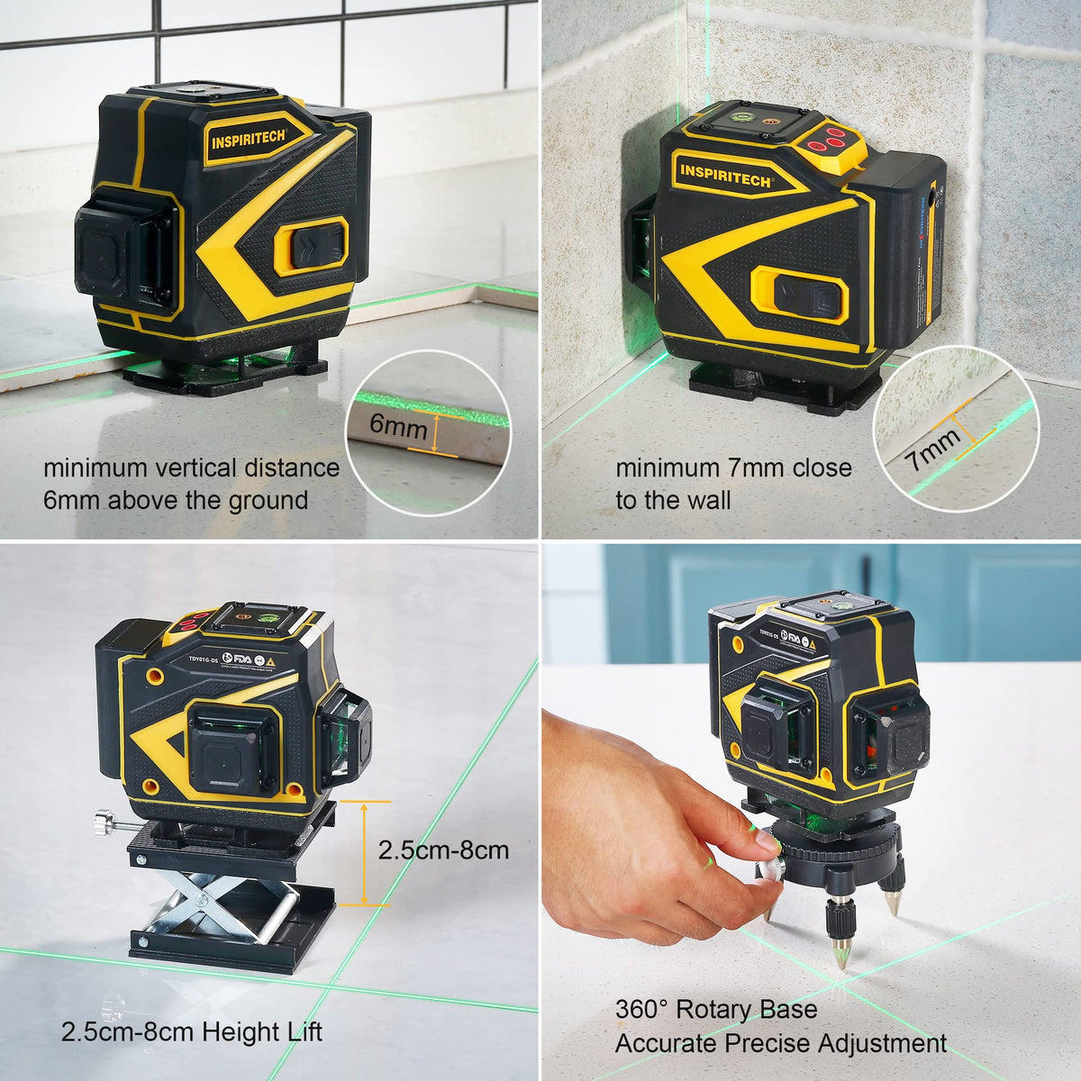 Self Leveling 3x360 Green Beam Laser Level W7538