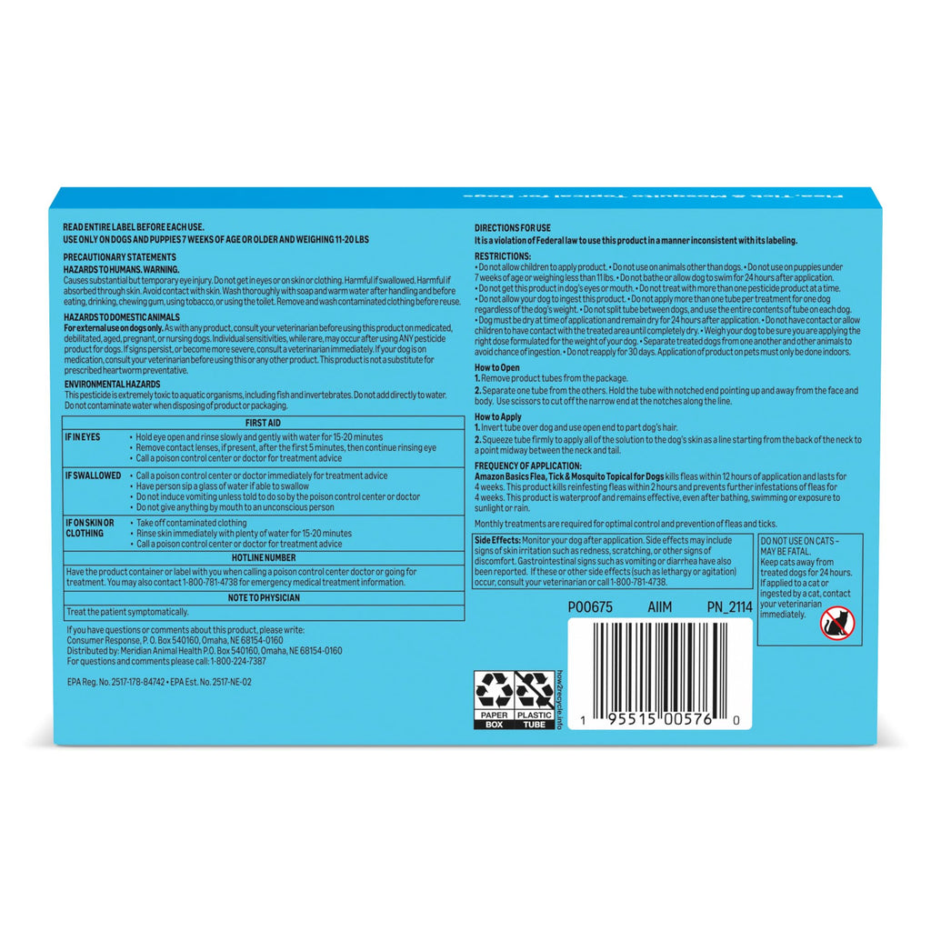 Flea, Tick & Mosquito Topical Treatment for Medium Dogs, 6 Count M6235