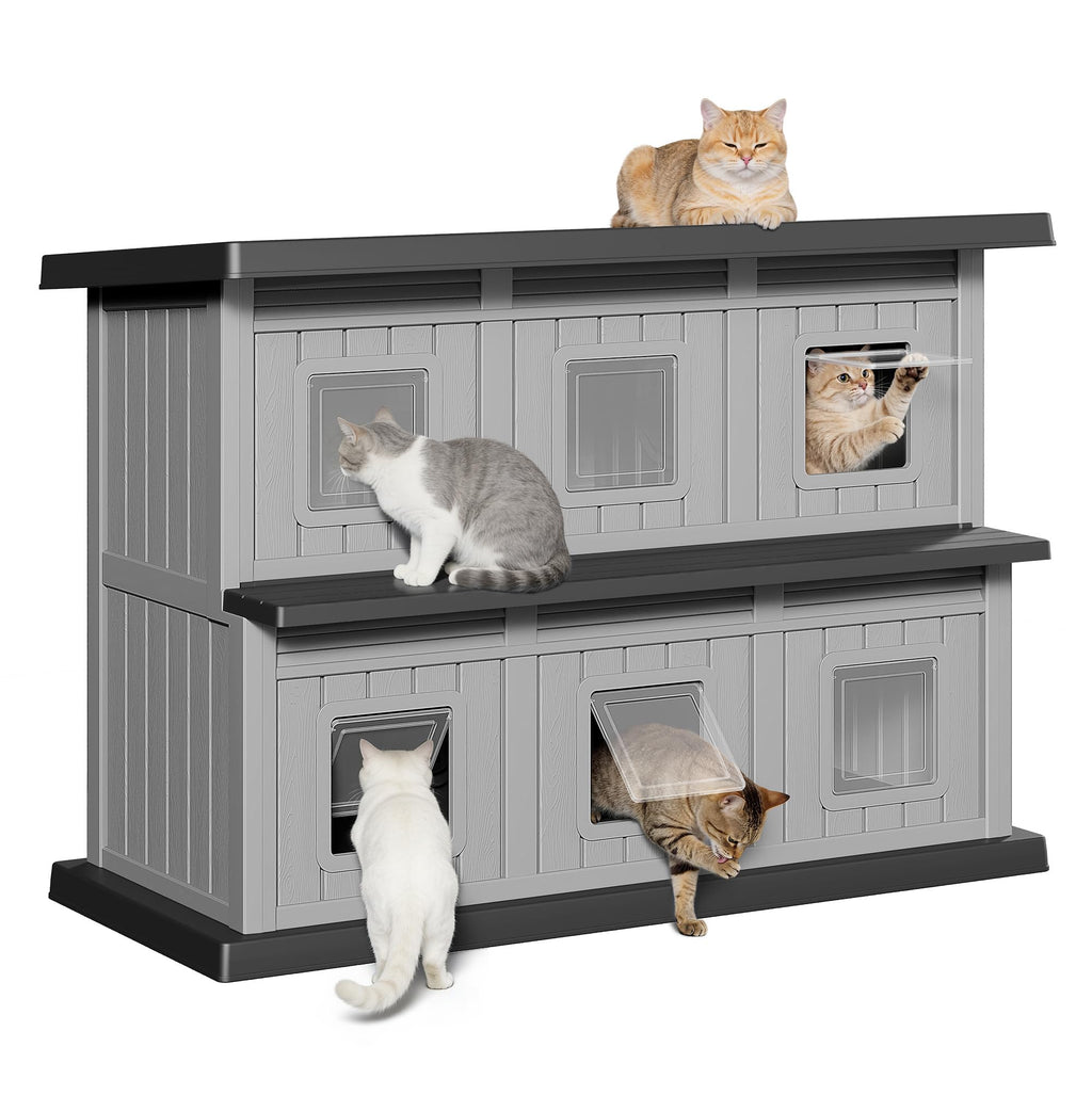 Weatherproof 2 Storey Insulated Cat House B36005