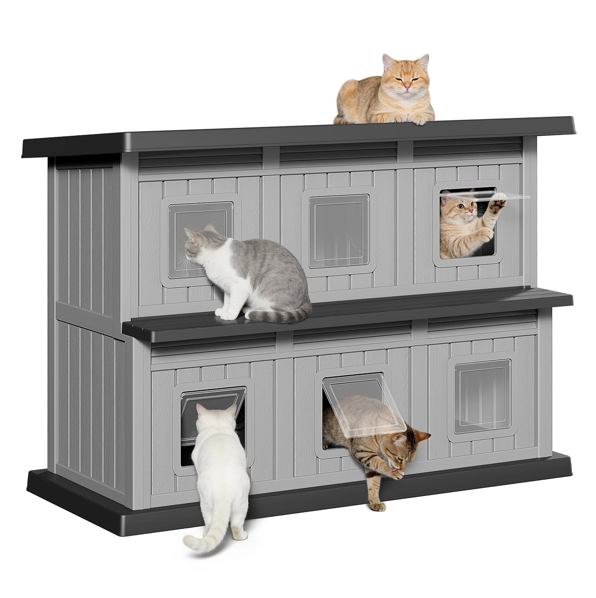 Weatherproof 2 Storey Insulated Cat House B36005