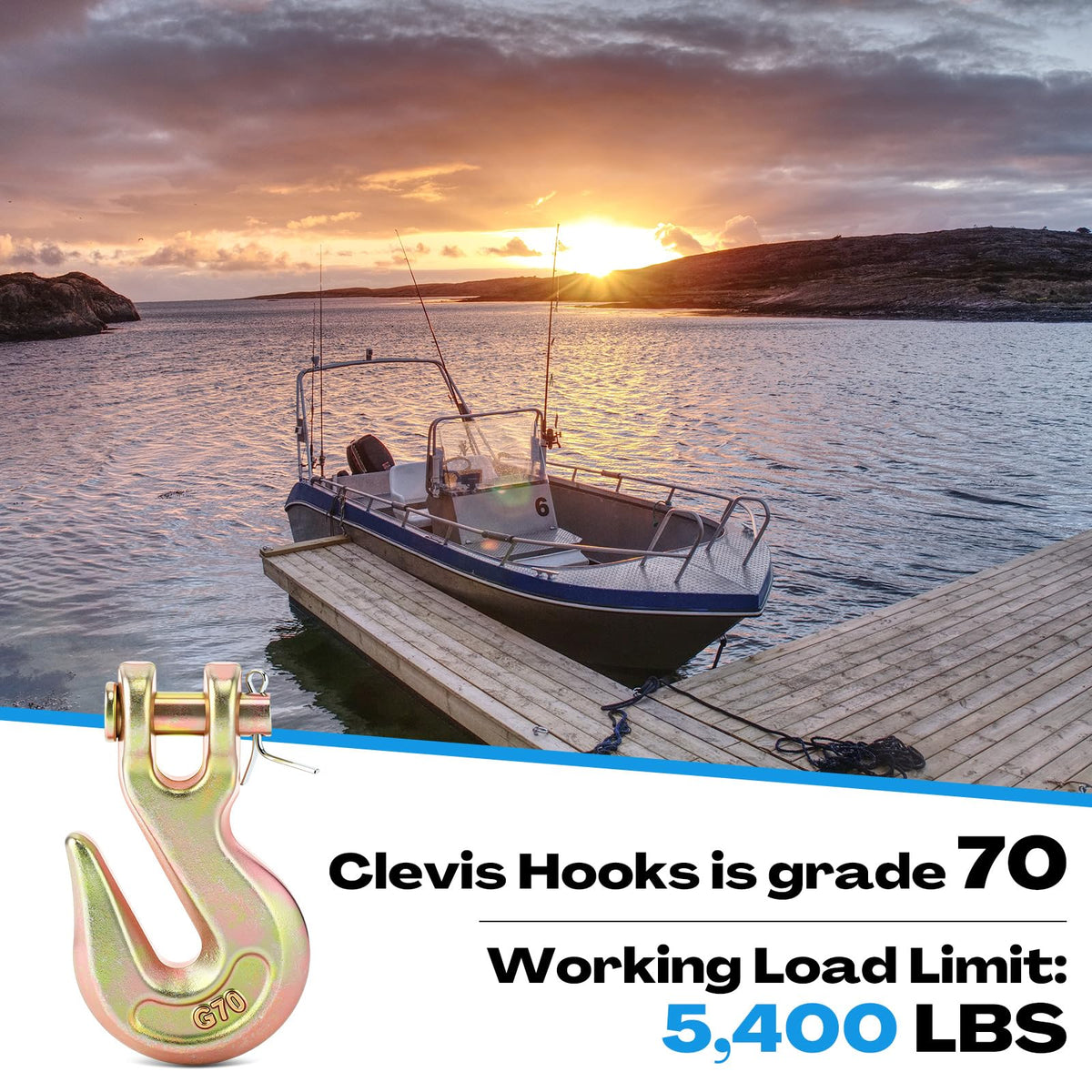 15 Pack 3/8 Inch Grade 70 Forged Steel Clevis Grab Hooks F9782