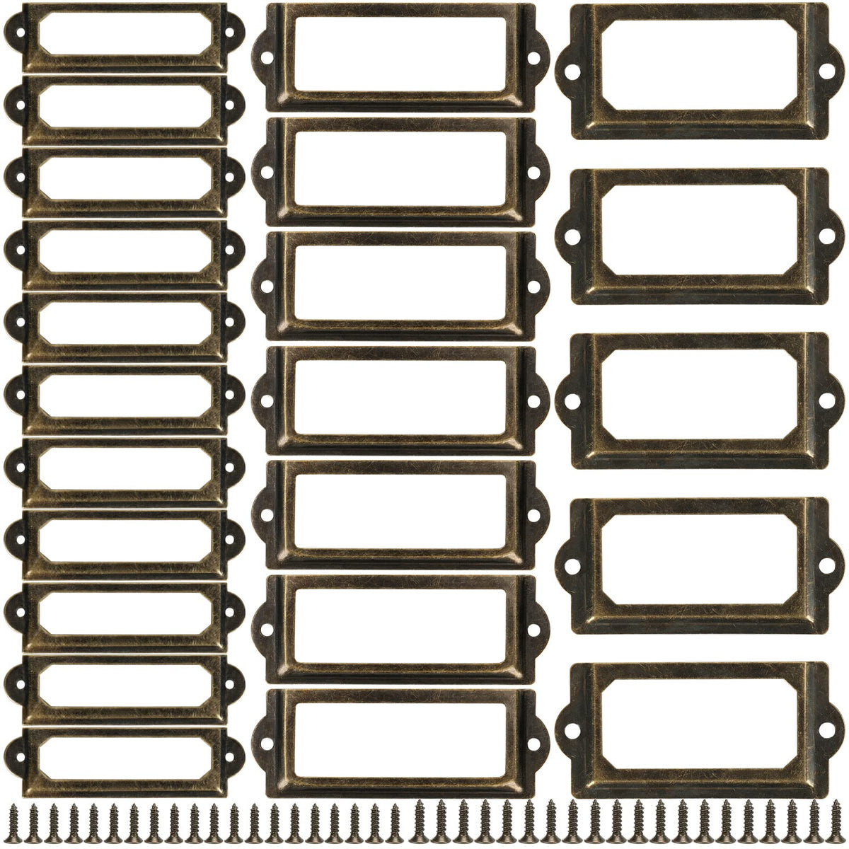 60 Pcs Metal Label Holders, 3 Sizes F608779