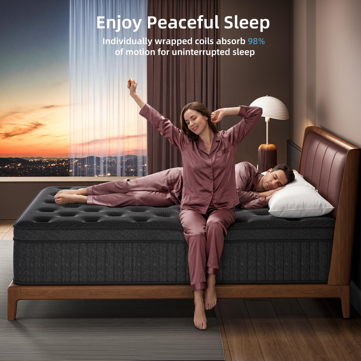 Queen 14 Inch Hybrid Spring Medium Firm Mattress B2932