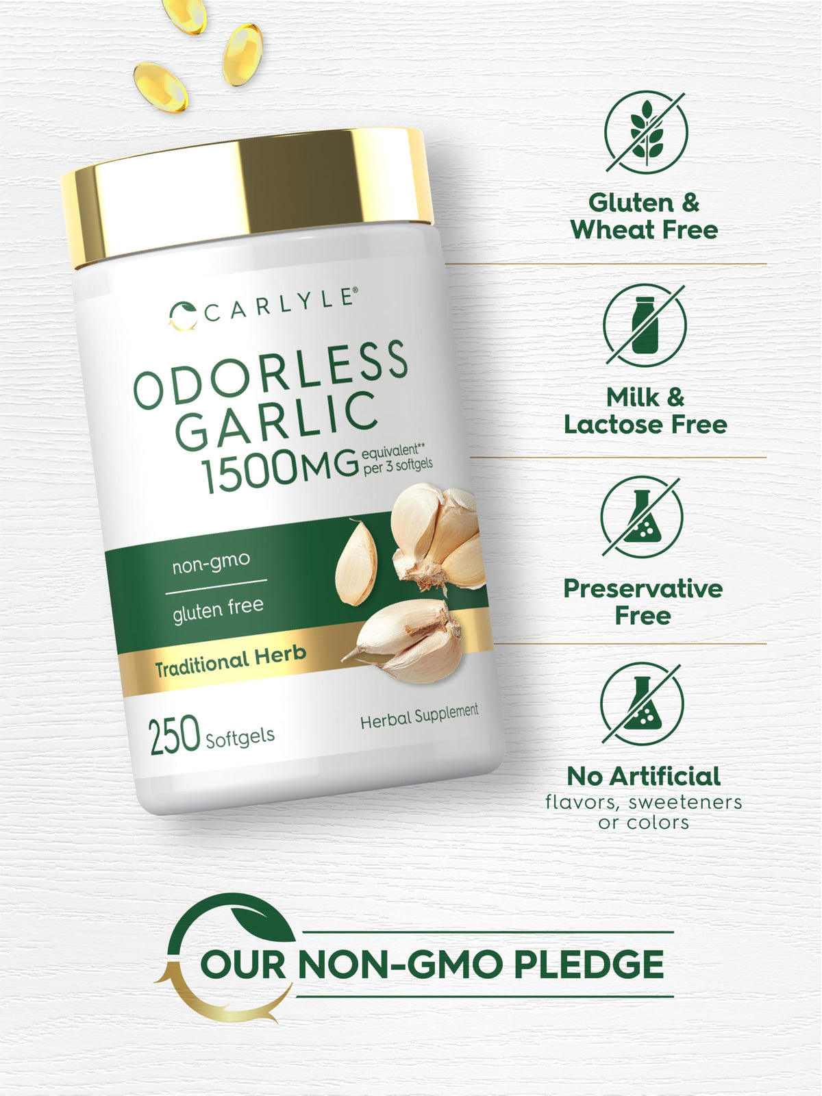 Odorless Garlic Supplement 250 Softgels R4374