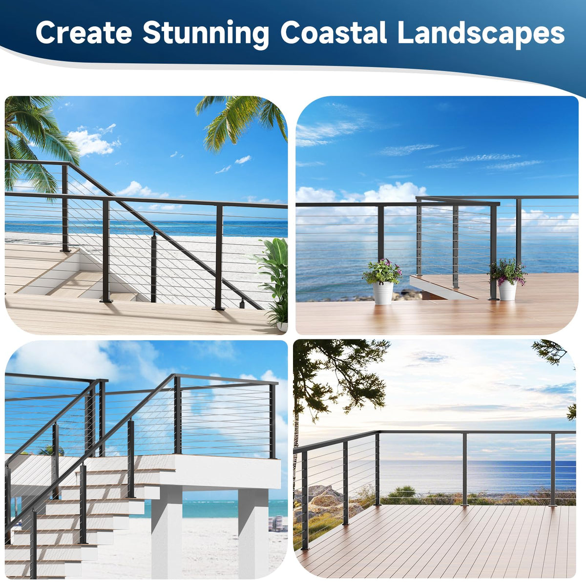 Black Aluminum Handrail 3 Pack O172263