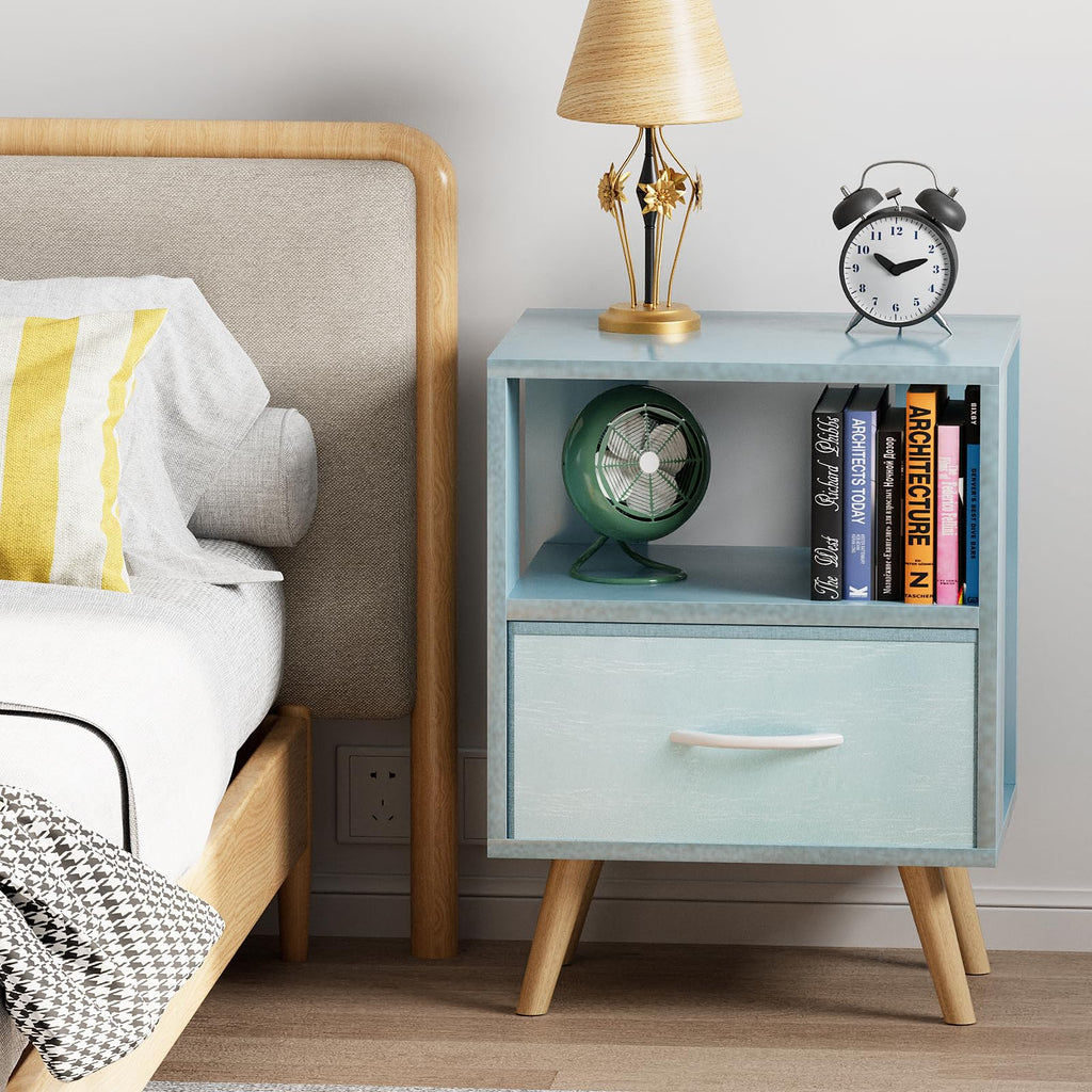 Blue Kids Nightstand with Drawer B984