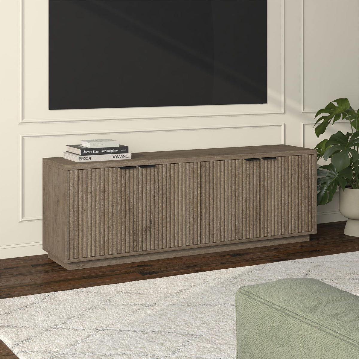 70" Weathered Gray TV Stand S21200