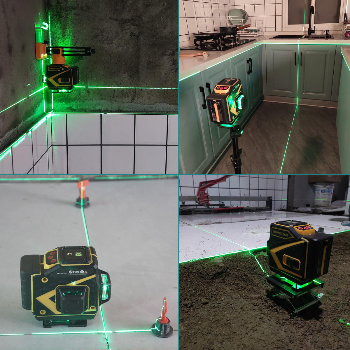 Self Leveling 3x360 Green Beam Laser Level W7538