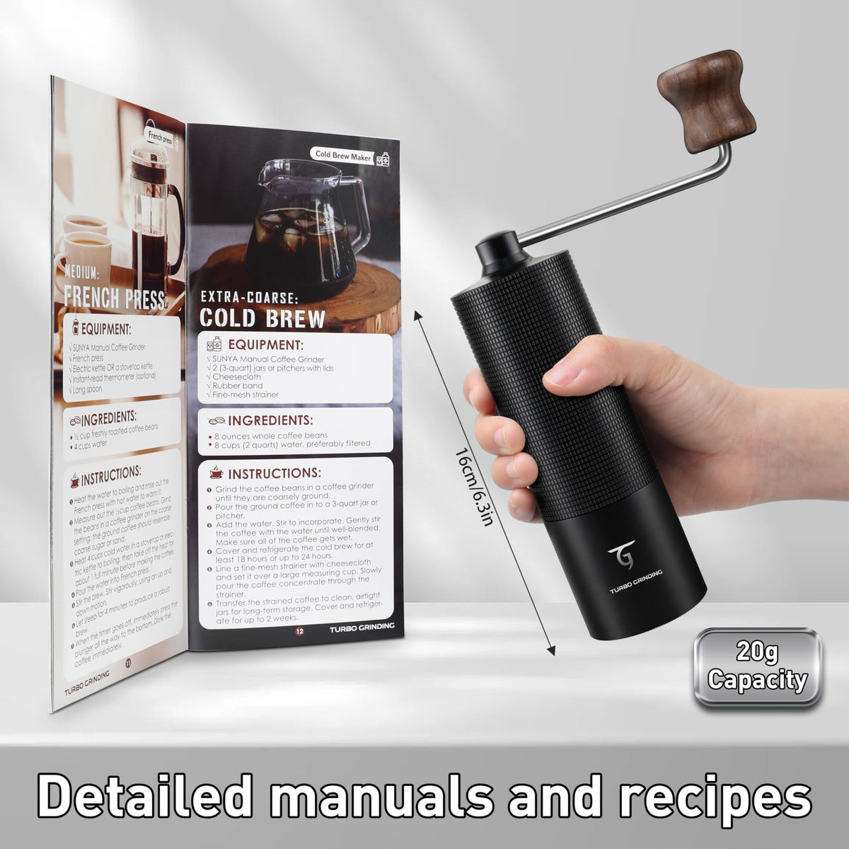 Manual Coffee Grinder with Stainless Steel Conical Burr V81362
