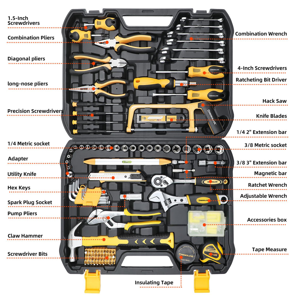 199 Piece Tool Kit with Socket Wrench Tool Box Case R35507