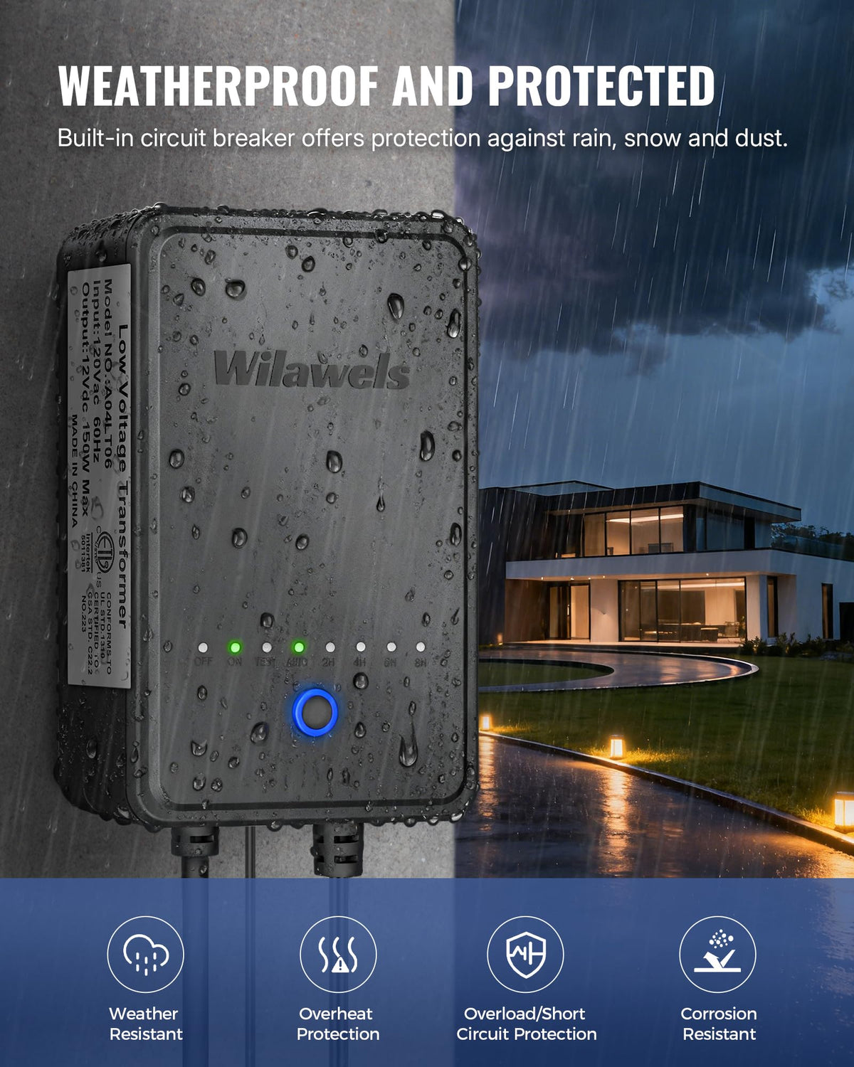 150W Low Voltage Landscape Transformer with Timer and Photocell Sensor L99270