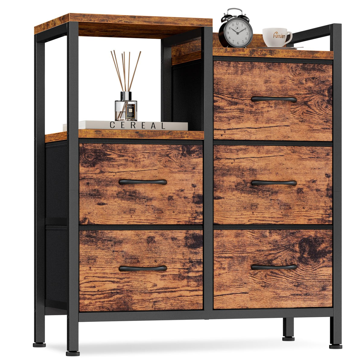 Rustic Brown 5 Drawer Dresser D833617