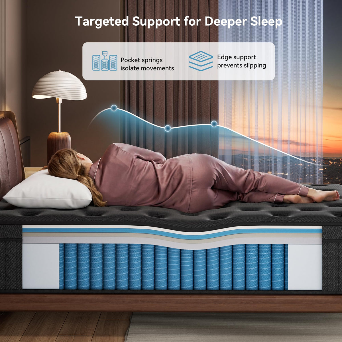Queen 14 Inch Hybrid Spring Medium Firm Mattress B2932
