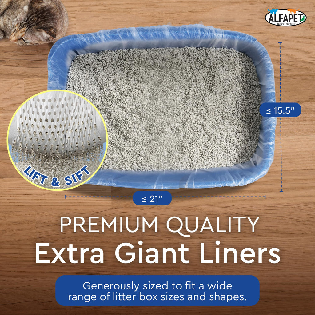 Extra Giant 60 Count Tear-Resistant Waterproof Cat Litter Box Liners G23425