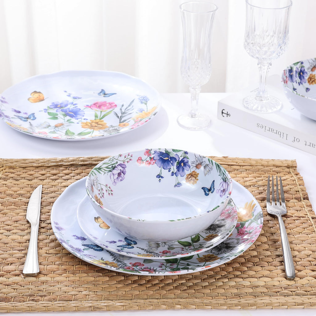 12-Piece Melamine Dinnerware Set Y17139