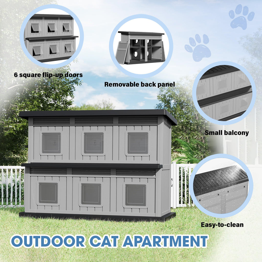 Weatherproof 2 Storey Insulated Cat House B36005