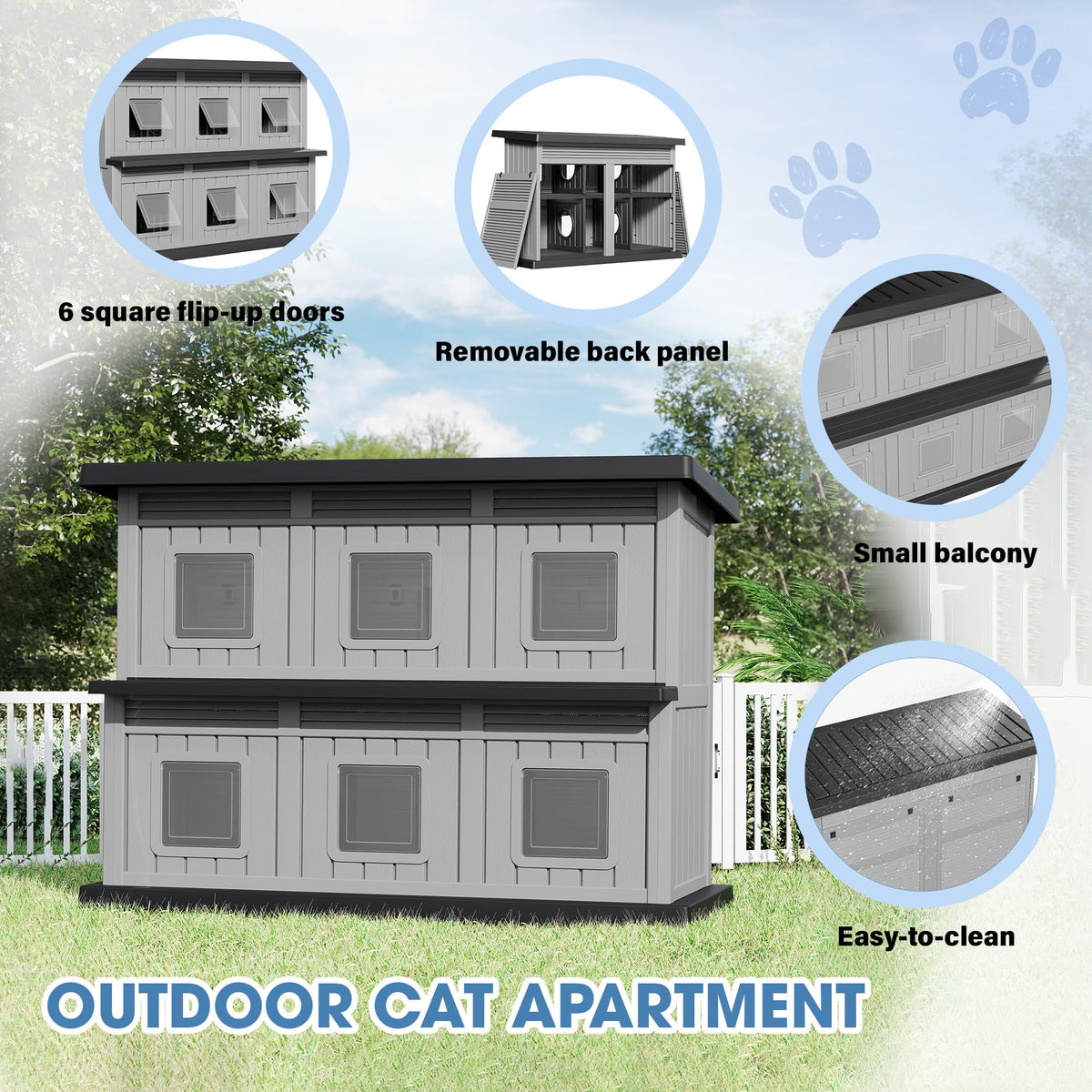 Weatherproof 2 Storey Insulated Cat House B36005