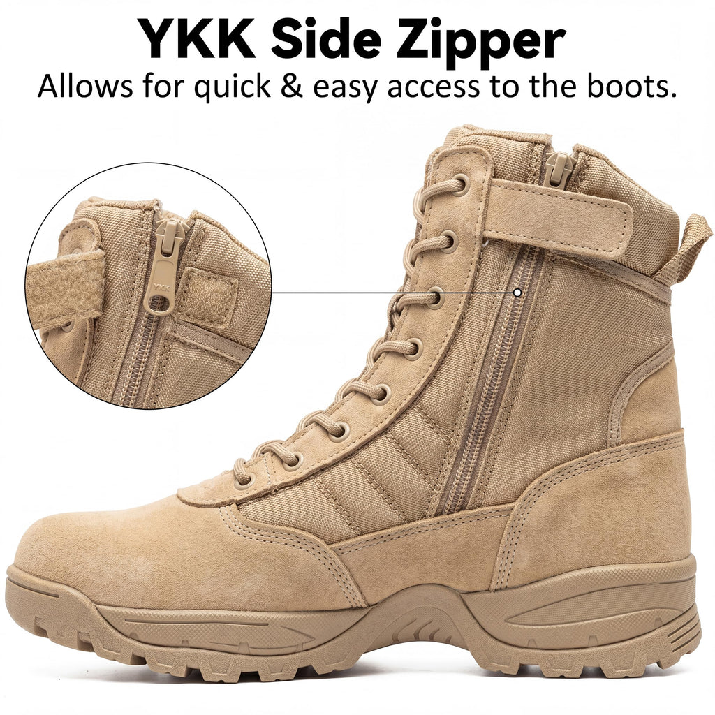 Men's Side Zipper Tactical Work Boots G6368
