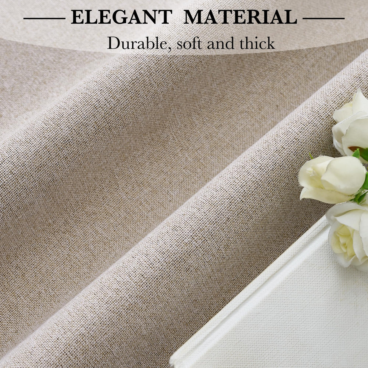 100% Blackout Linen Sliding Glass Door Curtains D5709