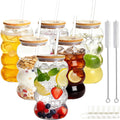 20oz Reusable Clear Plastic Tumbler with Lid and Straw, 6 Pack E214