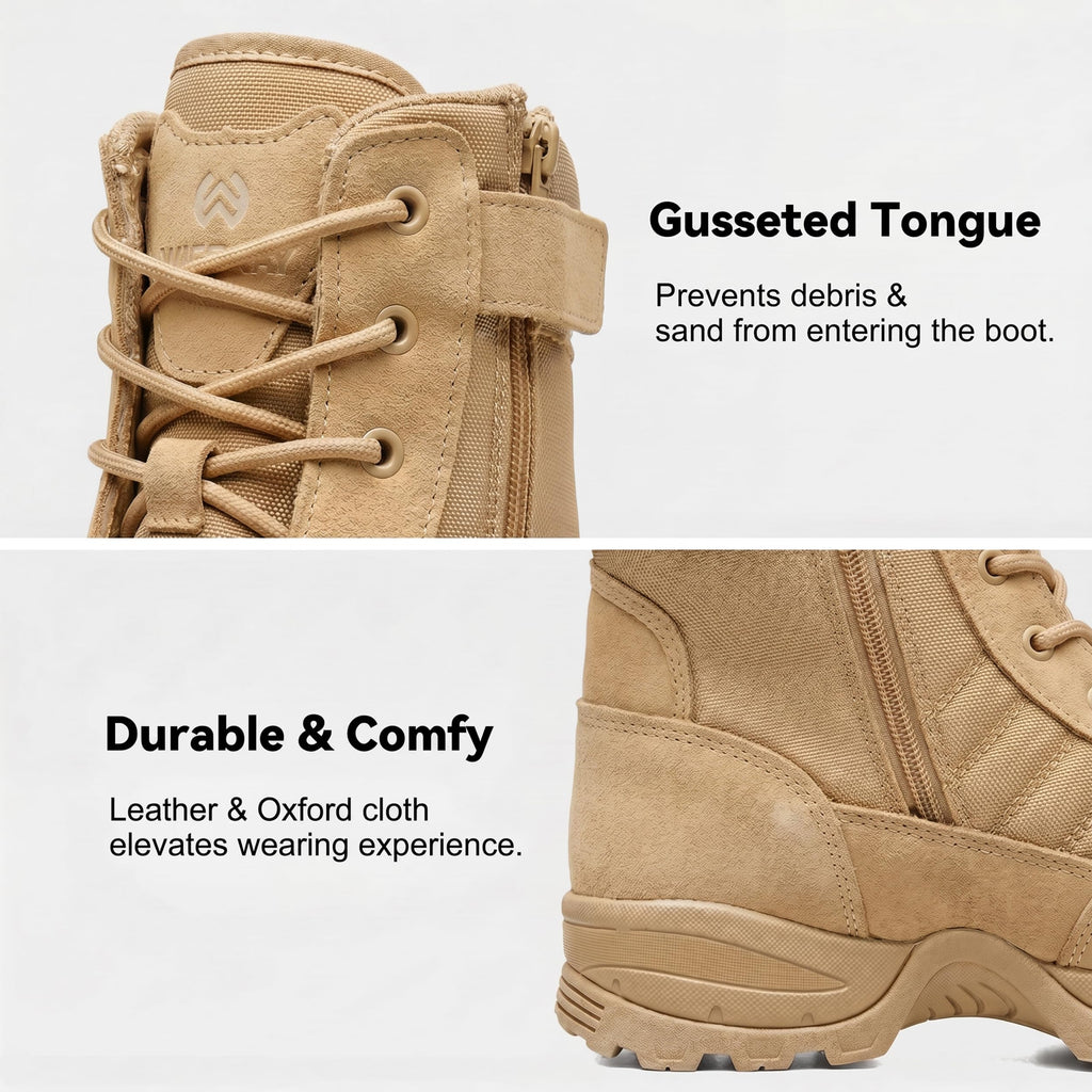 Men's Side Zipper Tactical Work Boots G6368