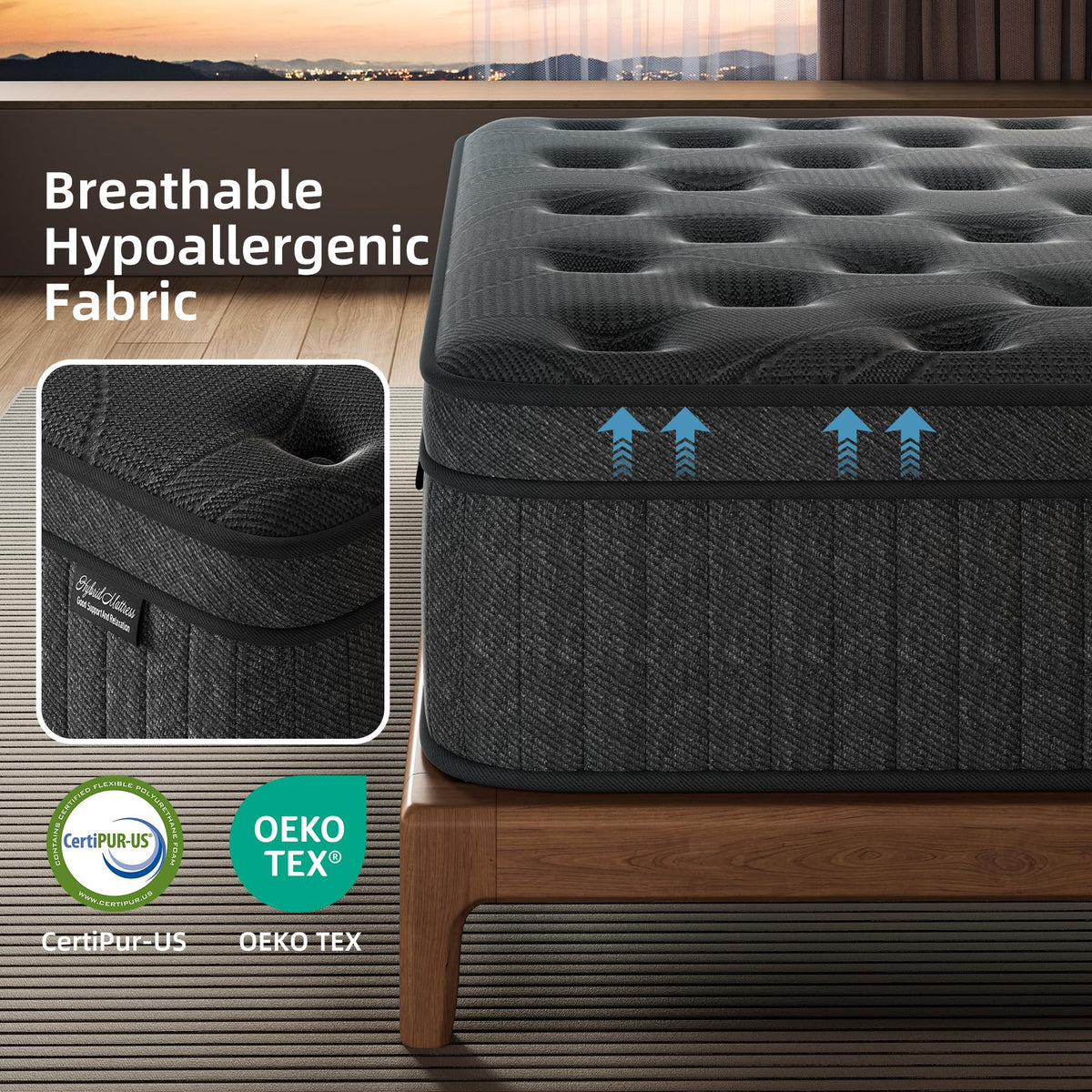 Queen 14 Inch Hybrid Spring Medium Firm Mattress B2932